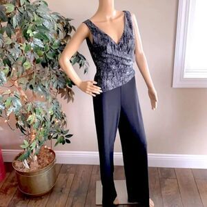 Anne Klein Black/Silver Jumpsuit in Size 14